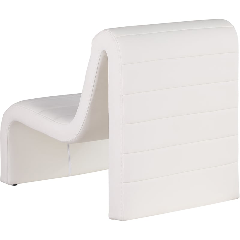 Bowery Hill Contemporary Soft Cream Vegan Leather Accent Chair