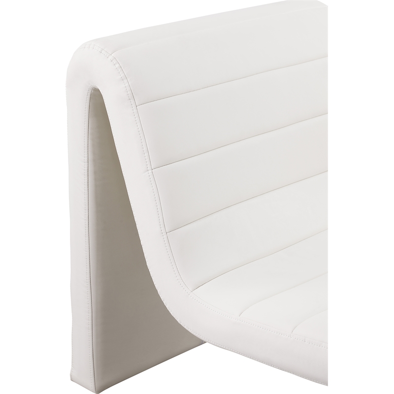 Bowery Hill Contemporary Soft Cream Vegan Leather Accent Chair