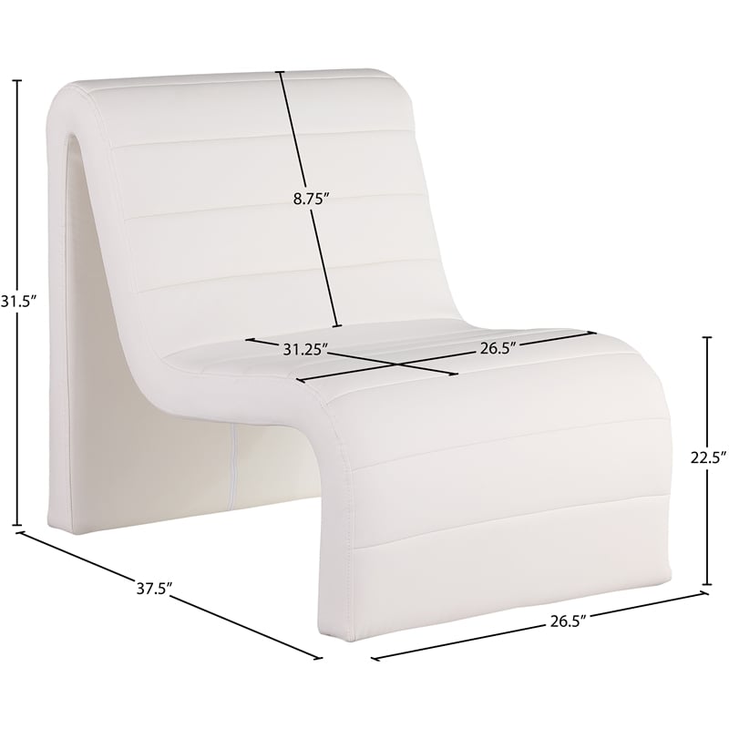 Bowery Hill Contemporary Soft Cream Vegan Leather Accent Chair