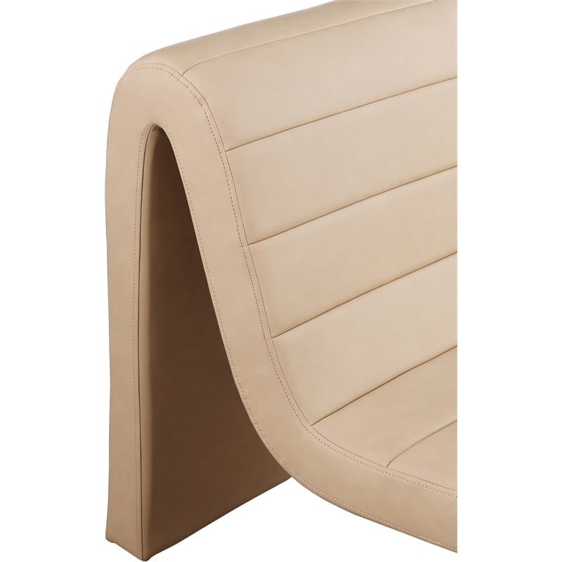 Bowery Hill Contemporary Soft Tan Vegan Leather Accent Chair