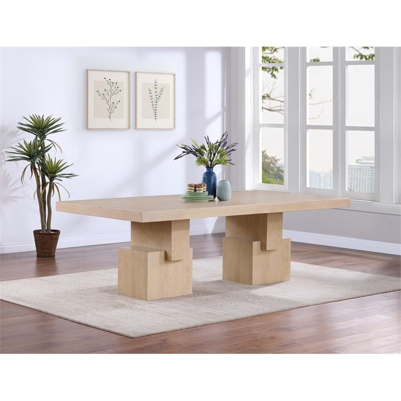Bowery Hill Modern / Contemporary Rich Oak Veneer Dining Table