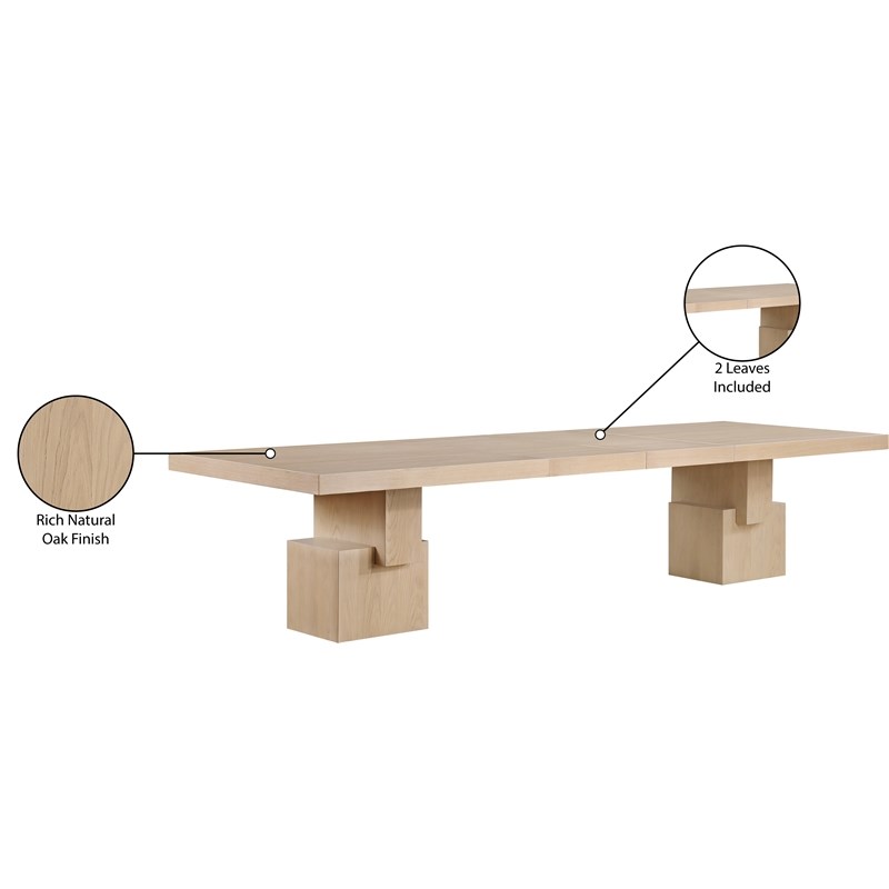 Bowery Hill Modern / Contemporary Rich Oak Veneer Dining Table