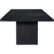 Bowery Hill Contemporary Black Solid Wood and Oak Veneer Modular Dining Table