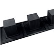 Bowery Hill Contemporary Black Solid Wood and Oak Veneer Modular Dining Table