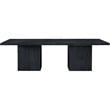 Bowery Hill Contemporary Black Solid Wood and Oak Veneer Modular Dining Table