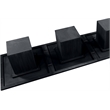 Bowery Hill Contemporary Black Solid Wood and Oak Veneer Modular Dining Table