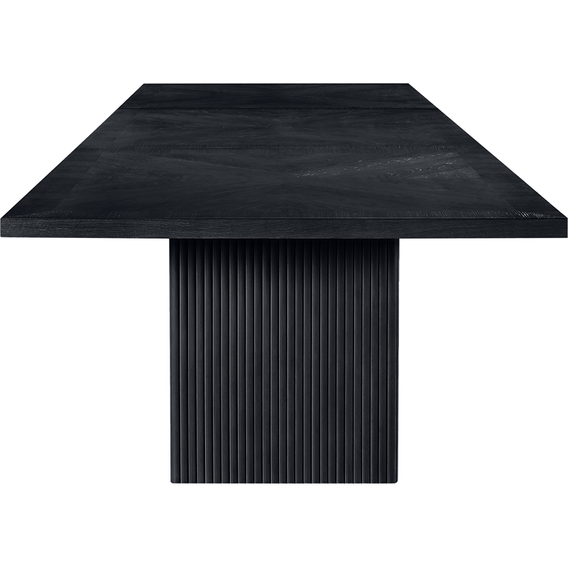 Bowery Hill Contemporary Black Solid Wood and Oak Veneer Modular Dining Table