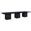 Bowery Hill Contemporary Black Solid Wood and Oak Veneer Modular Dining Table