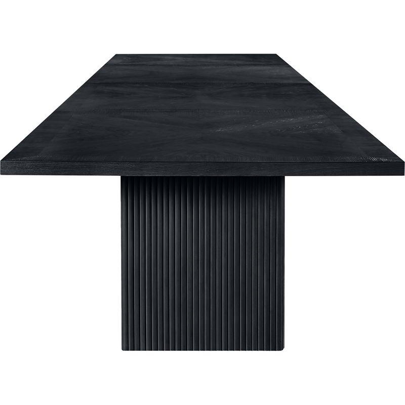 Bowery Hill Contemporary Black Solid Wood and Oak Veneer Modular Dining Table