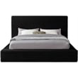 Bowery Hill Contemporary Textured Soft Black Corduroy Queen Bed