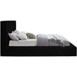 Bowery Hill Contemporary Textured Soft Black Corduroy Queen Bed