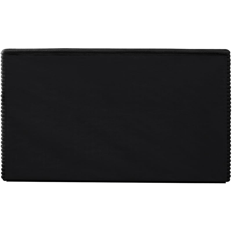 Bowery Hill Contemporary Textured Soft Black Corduroy Queen Bed