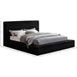 Bowery Hill Contemporary Textured Soft Black Corduroy Queen Bed