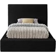 Bowery Hill Contemporary Textured Soft Black Corduroy Twin Bed