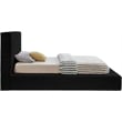 Bowery Hill Contemporary Textured Soft Black Corduroy Twin Bed