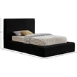 Bowery Hill Contemporary Textured Soft Black Corduroy Twin Bed