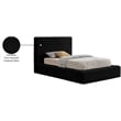 Bowery Hill Contemporary Textured Soft Black Corduroy Twin Bed
