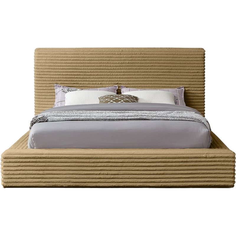 Bowery Hill Contemporary Textured Soft Camel Corduroy Full Bed