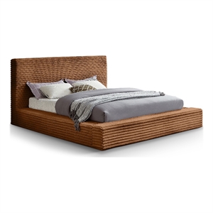 Bowery Hill Contemporary Textured Soft Saddle Corduroy King Bed