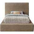 Bowery Hill Contemporary Textured Soft Taupe Corduroy Twin Bed
