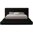 Bowery Hill Contemporary Textured Soft Black Corduroy Queen Bed