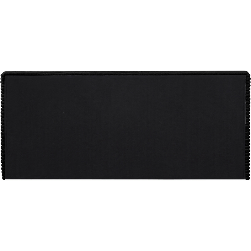 Bowery Hill Contemporary Textured Soft Black Corduroy Queen Bed