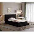 Bowery Hill Contemporary Textured Soft Black Corduroy Twin Bed