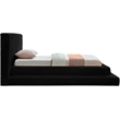 Bowery Hill Contemporary Textured Soft Black Corduroy Twin Bed