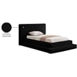Bowery Hill Contemporary Textured Soft Black Corduroy Twin Bed