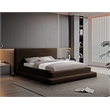 Bowery Hill Contemporary Textured Soft Brown Corduroy King Bed