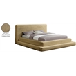 Bowery Hill Contemporary Textured Soft Camel Corduroy King Bed
