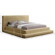 Bowery Hill Contemporary Textured Soft Camel Corduroy Queen Bed