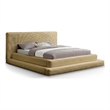 Bowery Hill Contemporary Textured Soft Camel Corduroy Queen Bed