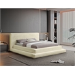 Bowery Hill Contemporary Textured Soft Cream Corduroy Full Bed