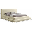 Bowery Hill Contemporary Textured Soft Cream Corduroy King Bed