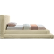 Bowery Hill Contemporary Textured Soft Cream Corduroy Twin Bed