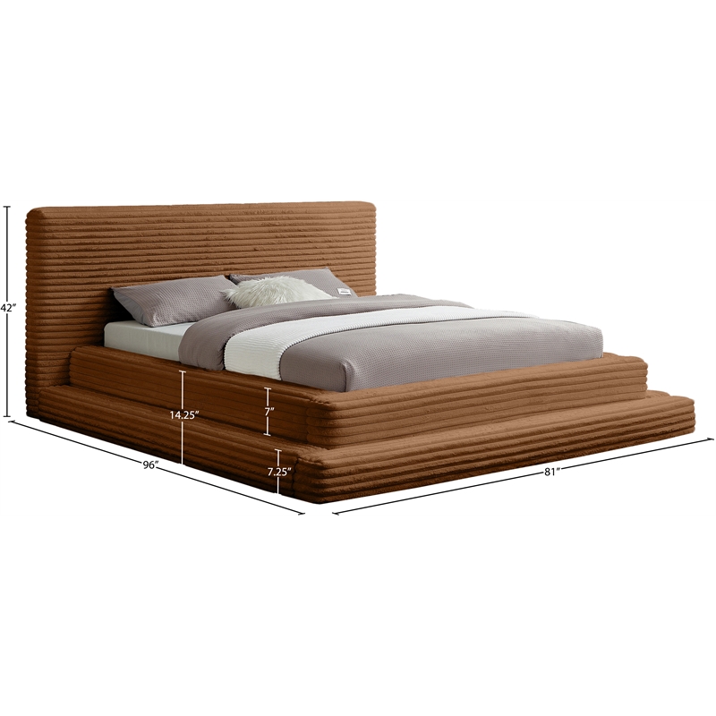 Bowery Hill Contemporary Textured Soft Saddle Corduroy Full Bed