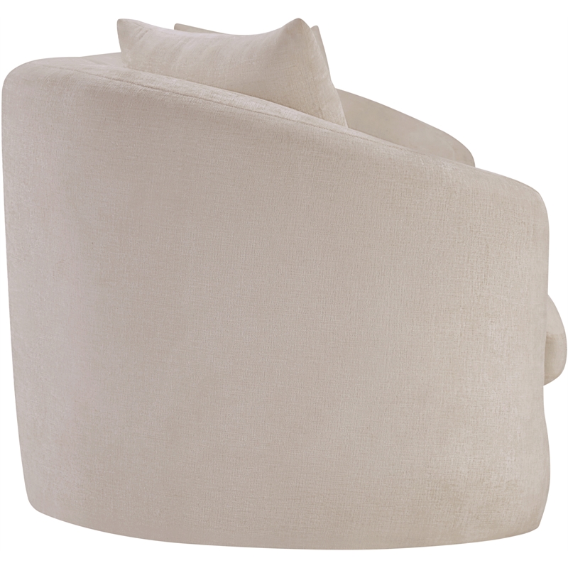 Bowery Hill Contemporary Soft Beige Chenille Durable Fabric Sofa