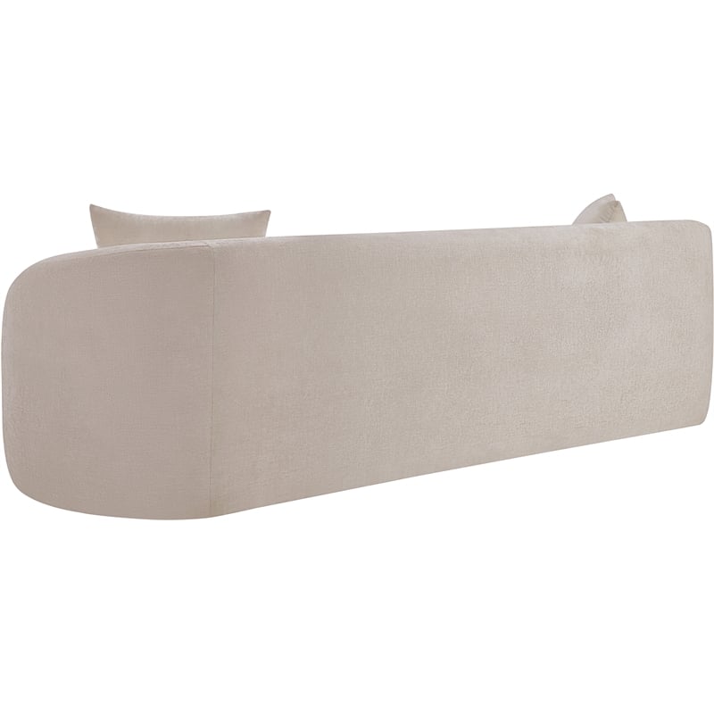 Bowery Hill Contemporary Soft Beige Chenille Durable Fabric Sofa