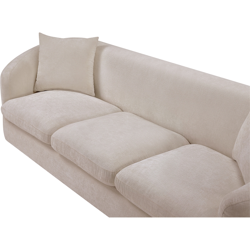 Bowery Hill Contemporary Soft Beige Chenille Durable Fabric Sofa