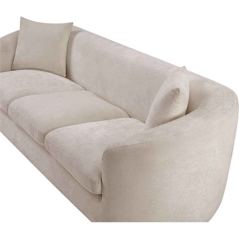 Bowery Hill Contemporary Soft Beige Chenille Durable Fabric Sofa