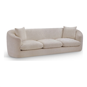 Bowery Hill Contemporary Soft Beige Chenille Durable Fabric Sofa