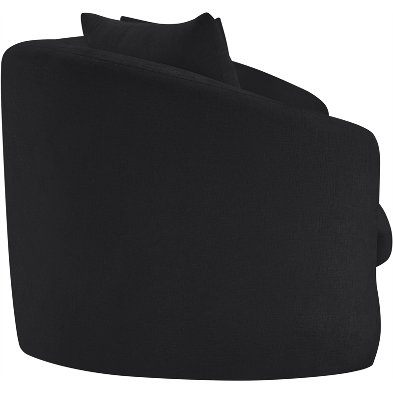 Bowery Hill Contemporary Soft Black Chenille Durable Fabric Sofa