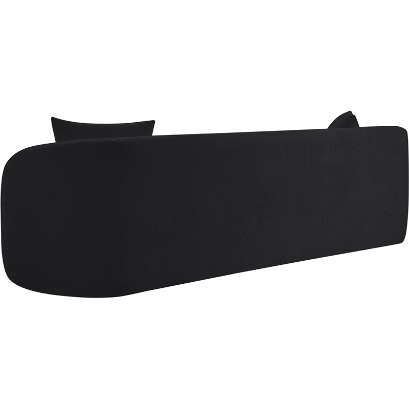 Bowery Hill Contemporary Soft Black Chenille Durable Fabric Sofa