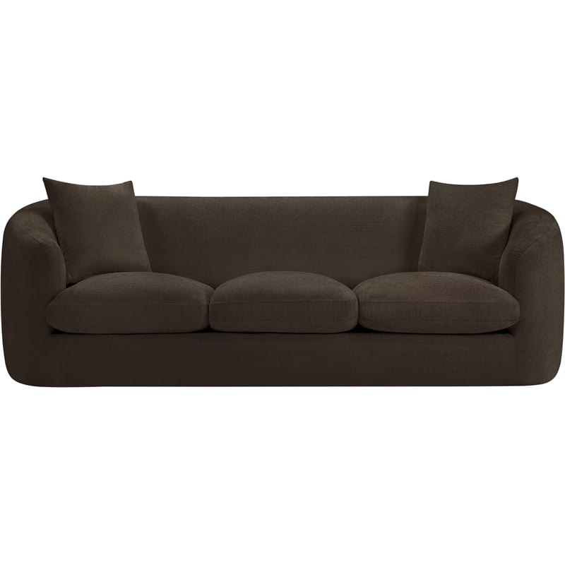 Bowery Hill Contemporary Soft Brown Chenille Durable Fabric Sofa