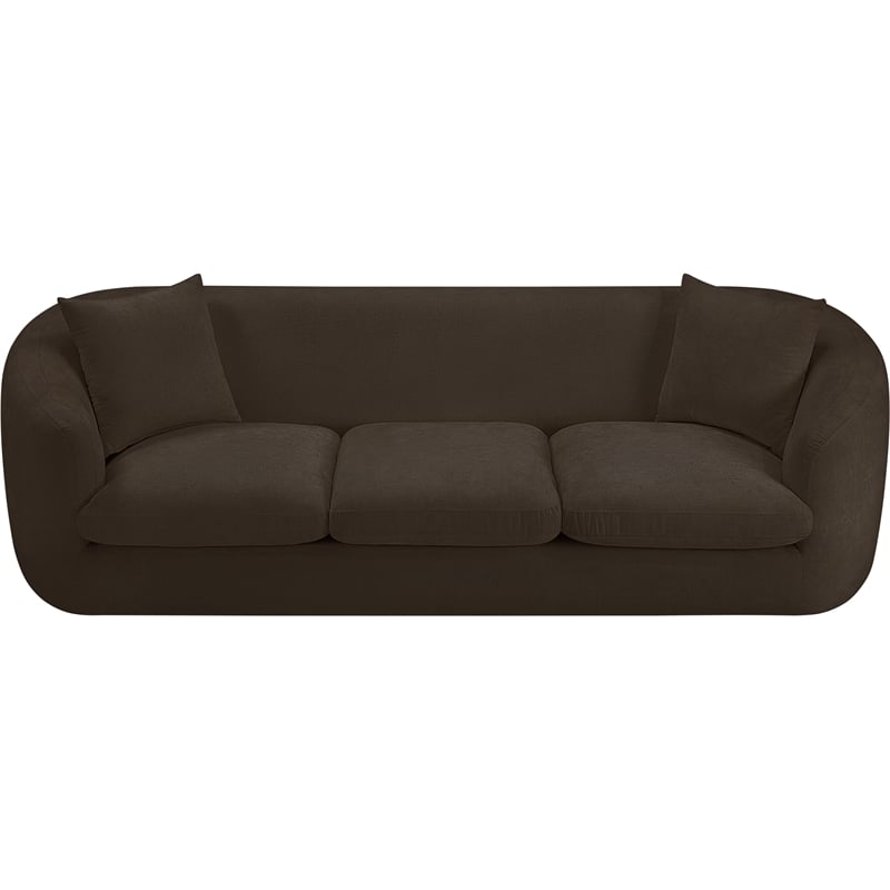 Bowery Hill Contemporary Soft Brown Chenille Durable Fabric Sofa