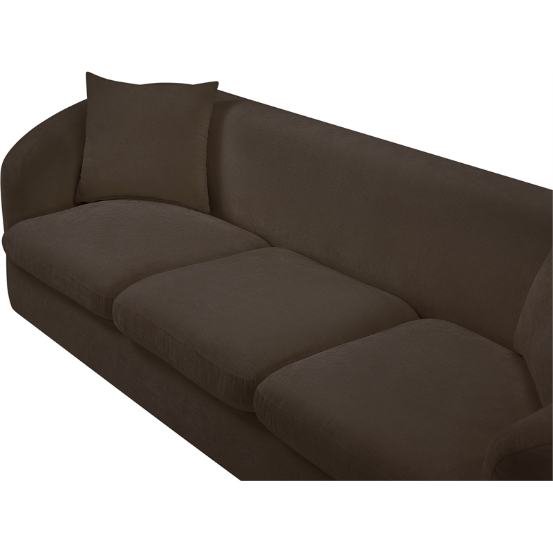 Bowery Hill Contemporary Soft Brown Chenille Durable Fabric Sofa