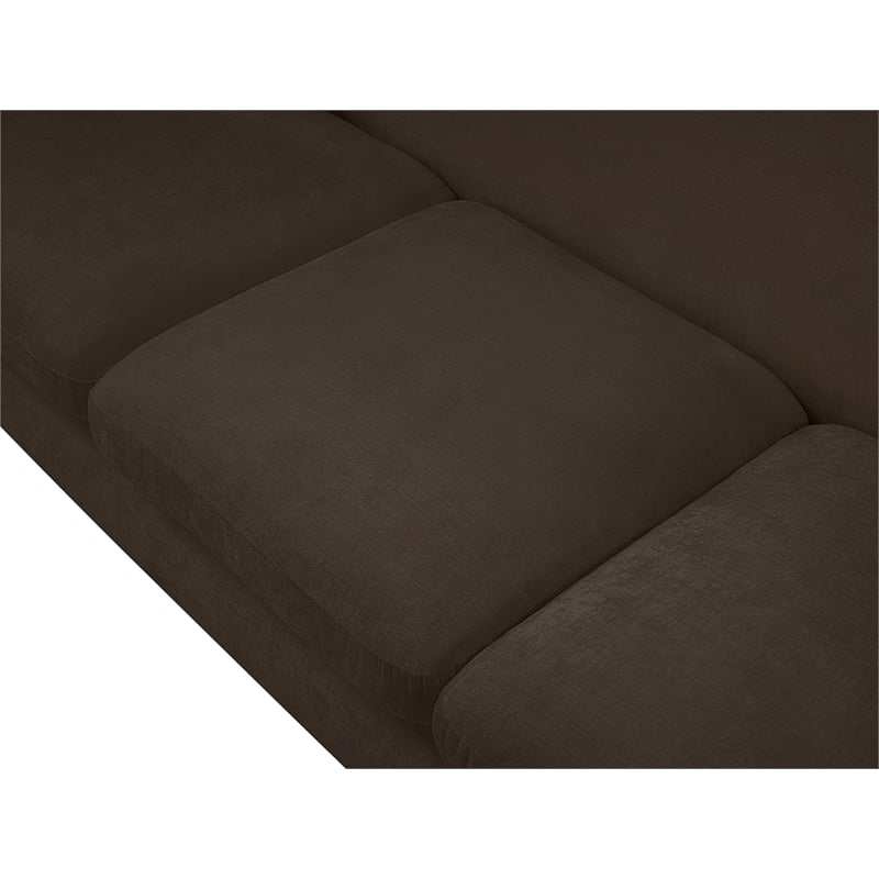 Bowery Hill Contemporary Soft Brown Chenille Durable Fabric Sofa