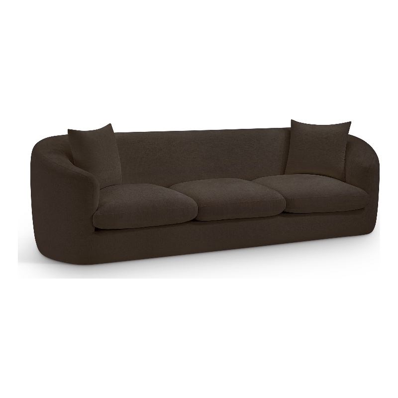 Bowery Hill Contemporary Soft Brown Chenille Durable Fabric Sofa