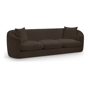 Bowery Hill Contemporary Soft Brown Chenille Durable Fabric Sofa